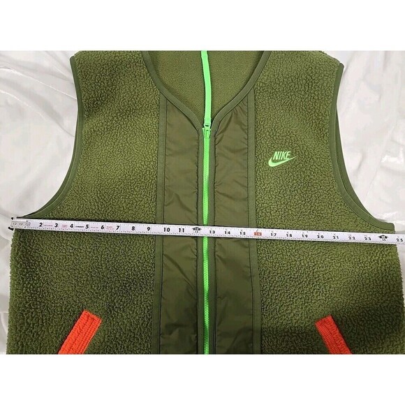 Nike Sportswear Essentials High Pile Fleece Vest Full-Zip Green Men's Size L - Picture 7 of 9